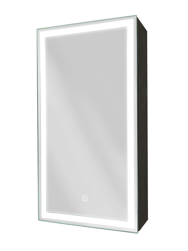 Зеркало-шкаф Mirror Box black Led 350х650 левый, фото 1